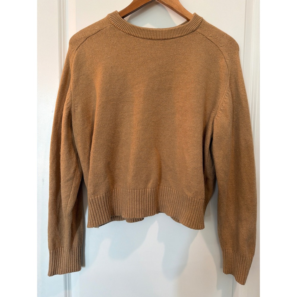 Banana Republic Camel Brown Cotton Wool Blend Crewneck Raglan Sweater Small